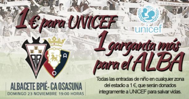 El Albacete Balompié colaborará con UNICEF