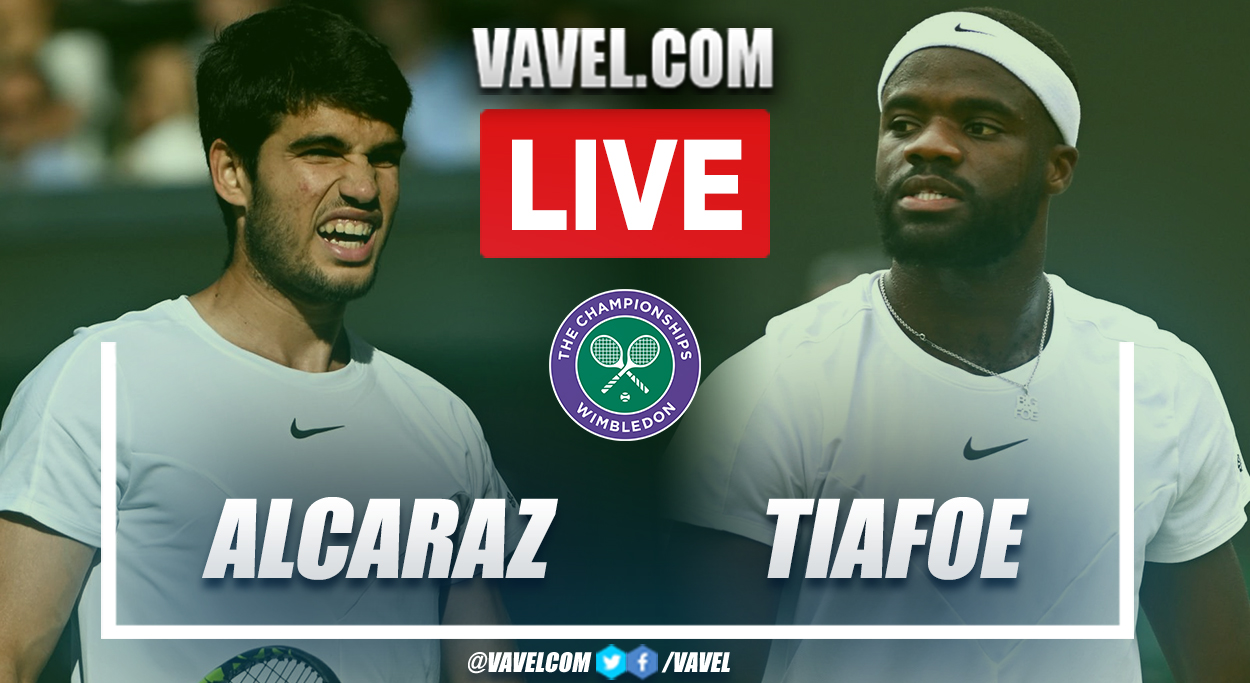 Highlights and sets of Alcaraz 32 Tiafoe in Wimbledon 2024 July 5