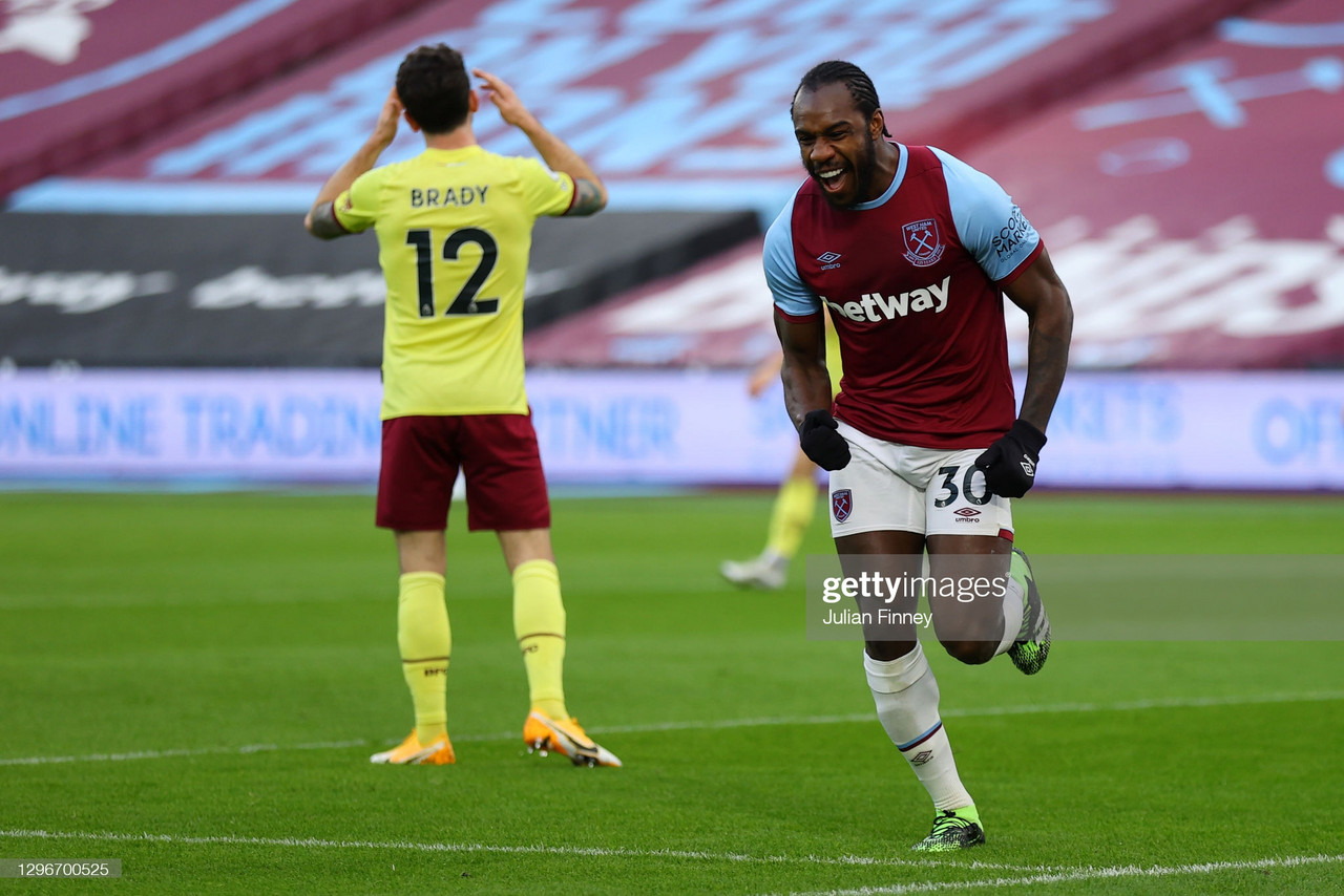 West Ham United 1-0 Burnley: Early Michail Antonio strike makes the difference