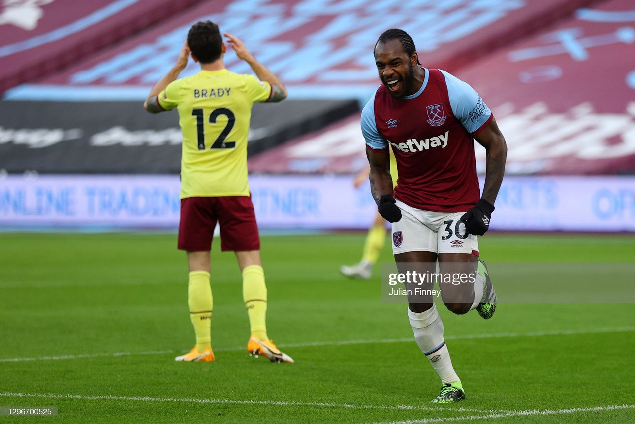 West Ham United 1-0 Burnley: Early Michail Antonio strike makes the difference