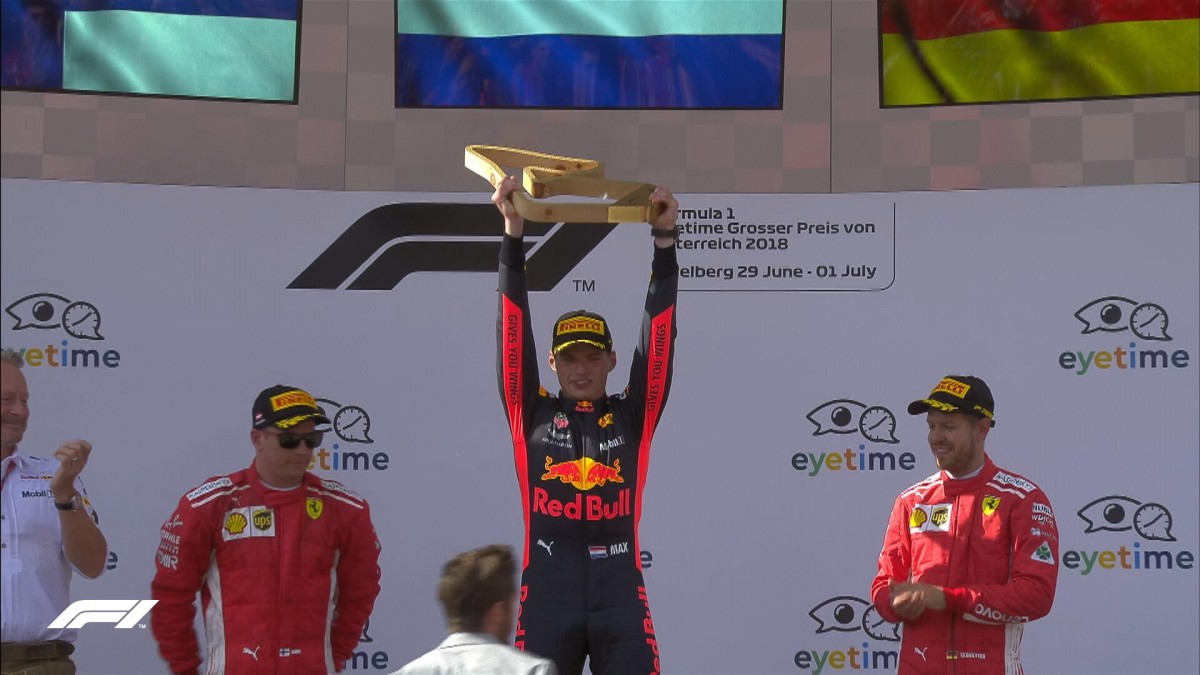 F1, Gp d'Austria - Festa Verstappen sul podio, ma sorride anche la Ferrari. Le parole dei primi tre