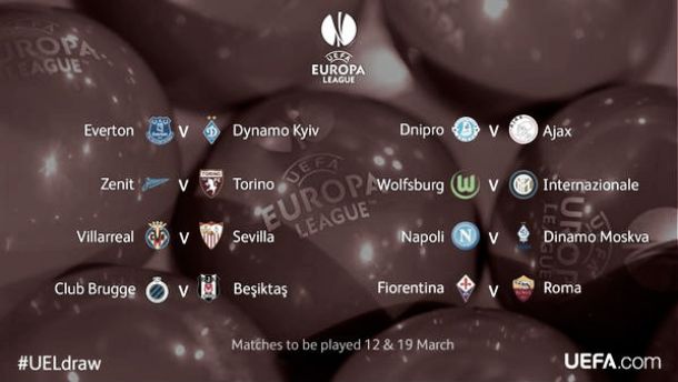 CONFIRMED: UEFA Europa League Last 16 ties