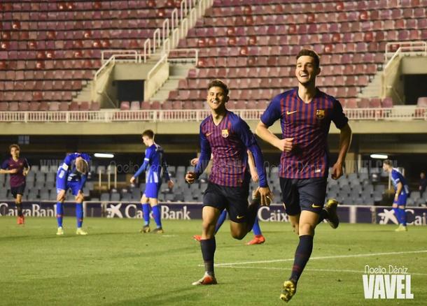 Imagen de los jugadores del Barça celebrando un gol. FOTO: Noelia Déniz