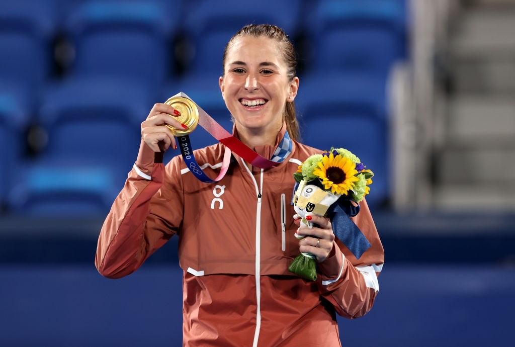 Tokyo 2020 Olympic women's singles champion Belinda Bencic. Photo: 