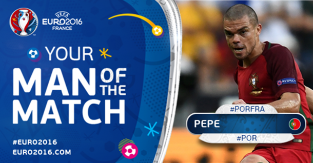 Pepe, MVP de la final de la Eurocopa. | Foto: UEFA
