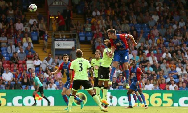 Dann powers home a header from just inside the area | Photo: Getty images