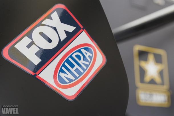 The new TV deal is seen on many cars now as NHRA is on Fox now