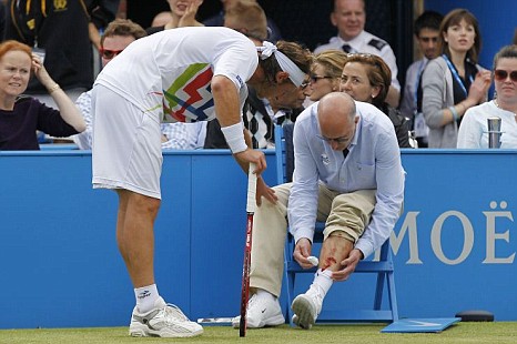 A moment to forget in David Nalbandian's career. Photo: Getty