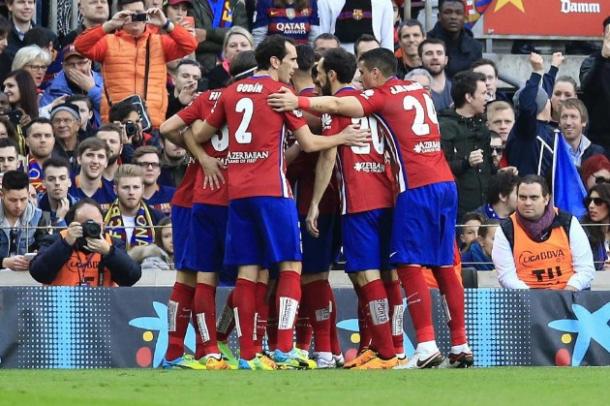 Atletico Madrid scoring the first goal. Photo: AFP