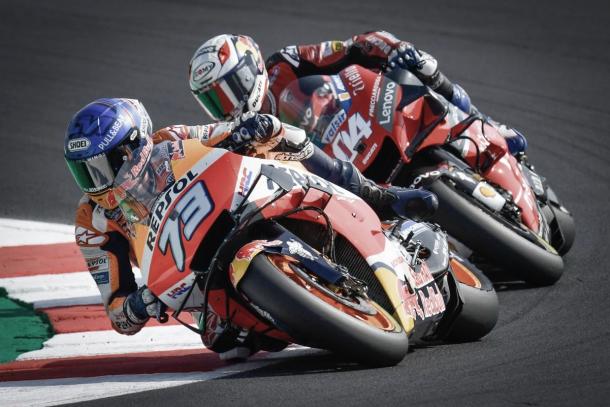 Álex Márquez y Andrea Dovizioso luchando por la 7ª posición / Fuente: MotoGP