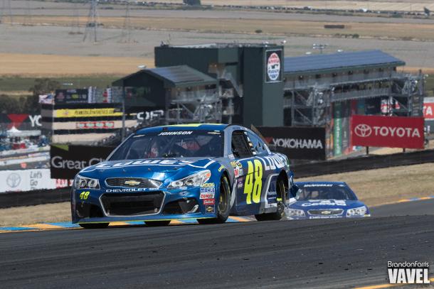 Jimmie Johnson at Sonoma last year where he finished 13th.