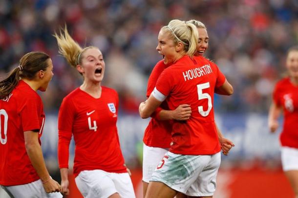 Steph Houghton celebrates with her teammates | Source: Lynne Cameron-The FA/REX/Shutterstock