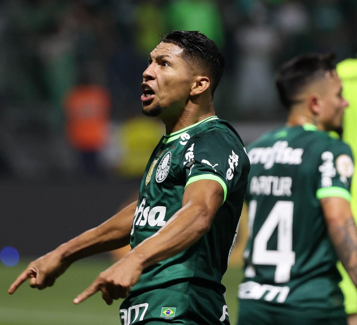 Rony vibra após marcar. Foto: Divulgação/Palmeiras