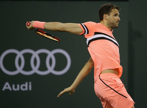 Grigor Dimitrov's loss in Indian Wells saw him fall out of the top eight in the Race to London. Photo: Jeff Gross/Getty Images