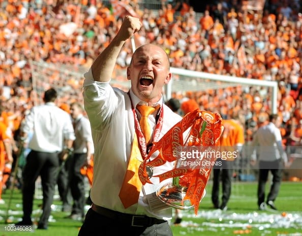 Holloway achieved promotion to the Premier League with Blackpool. (picture: Getty Images / Adrian Dennis)