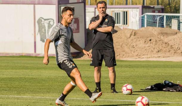 Óscar Plano durante un entrenamiento | Real Valladolid