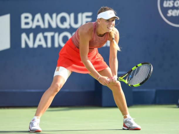 Wozniacki in action at the Rogers Cup (Getty Images/Minas Panagiotakis)