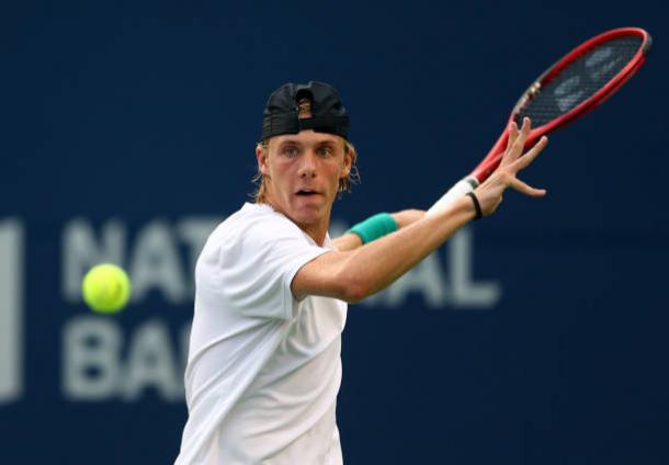 Shapovalov will frequently look to attack off his forehand side (Getty Images/Vaughn Ridley)