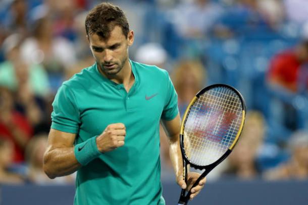 Dimitrov in action during the Western and Southern Open (Getty Images/Matthew Stockman)