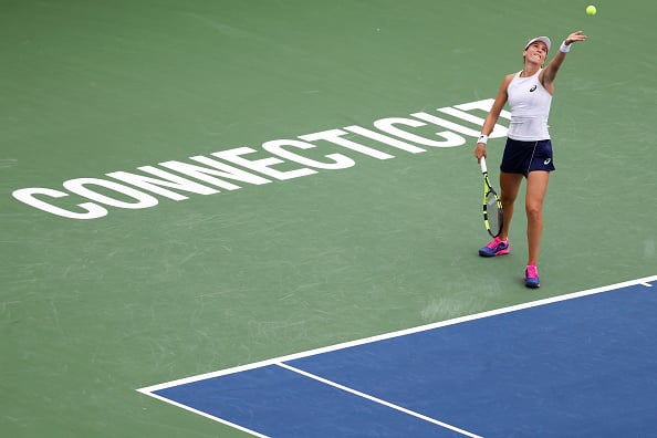 Konta hit six aces in an solid straight sets victory in New Haven today (Getty Images/Maddie Meyer)