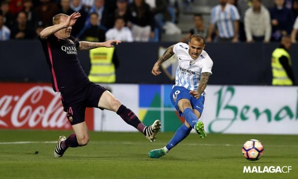 Sandro le marcó a su ex equipo en la derrota culé dos jornadas atrás. Fuente: Málaga CF 