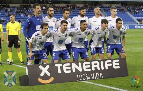 El once inicial que sacó en el partido de hoy Joseba Etxeberría. Foto: Club Deportivo Tenerife