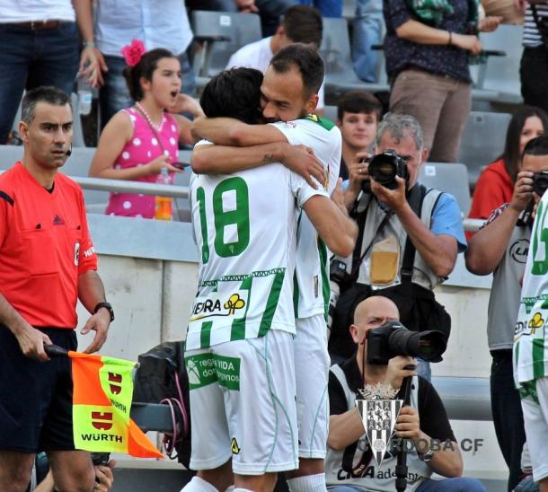 Deivid y Pedro Ríos celebran un gol | Foto: Córdoba CF