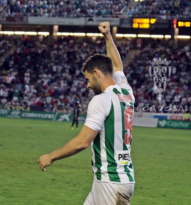 Rodri celebra su segundo gol la pasada jornada | Foto: Córdoba CF