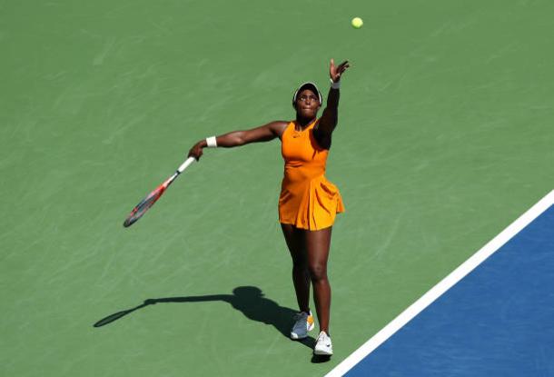 Stephens in action during her tough second round win (Getty Images/Elsa)