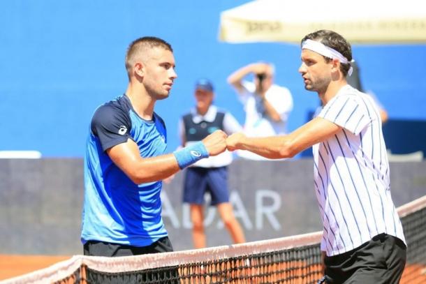 Coric (l.) and Dimitrov (r.) after their Adria Tour match: Photo/Mario Ćužić/HTS