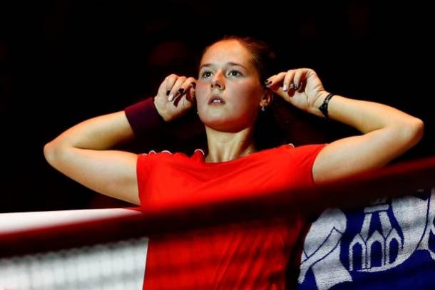 An on-court coaching session made the difference for Daria Kasatkina today | Photo: Getty Images / Anadolu Agency