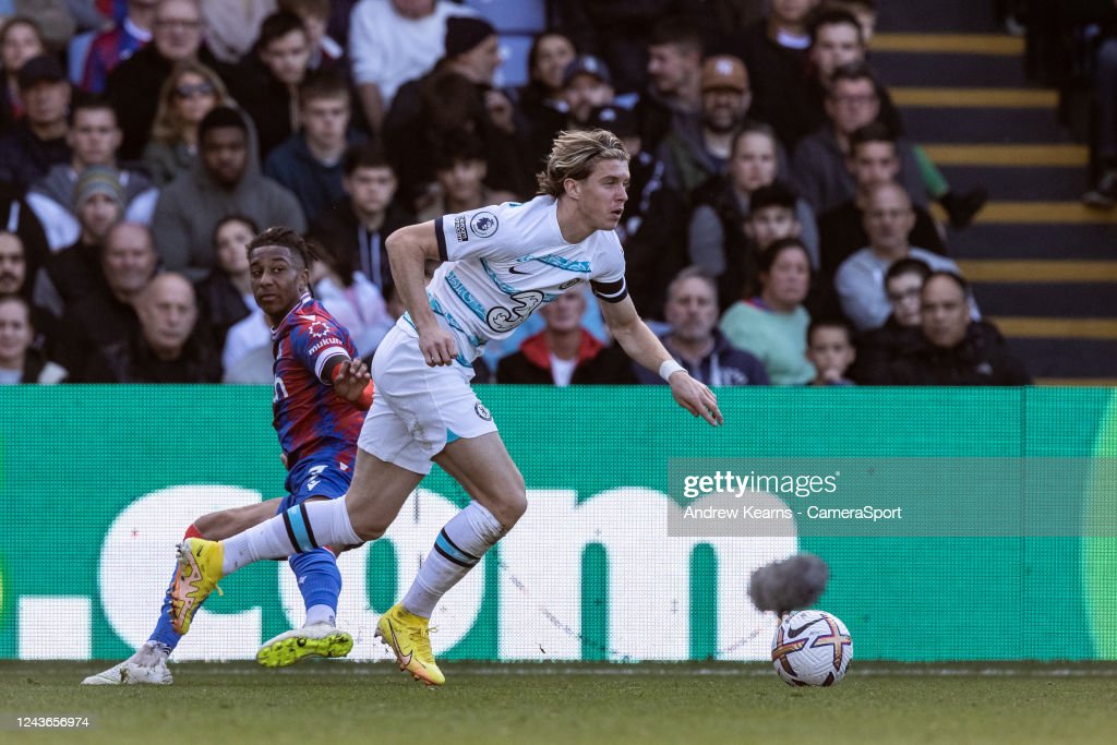 (Photo: Andrew Kearns - CameraSport via Getty Images) Gallagher scores against Palace to seal the three points for Chelsea. 