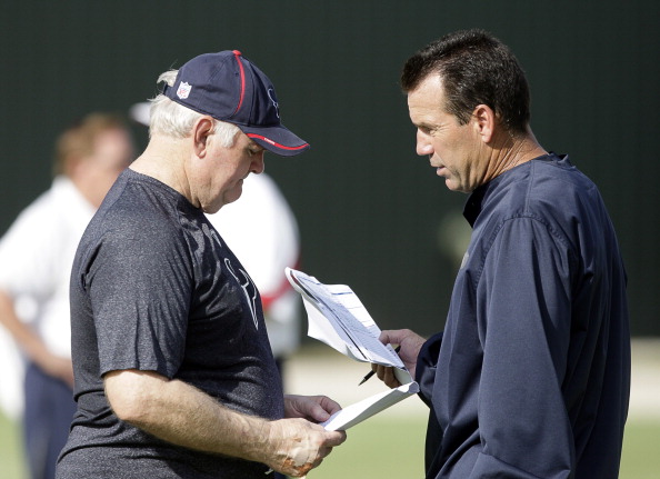 Wade Phillips e Gary Kubiak como treinadores dos Texans (Foto: Getty Images)