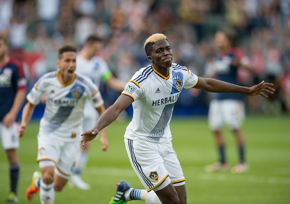 The LA Galaxy will need Gyasi Zardes (Center) to continue to step up on Saturday against RSL. Photo provided by ISI Photo.