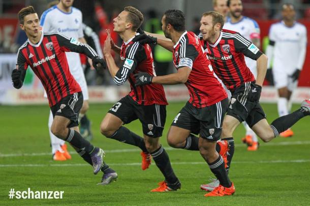 Bauer celebrates his stunning strike. (Image credit: FC Ingolstadt 04)