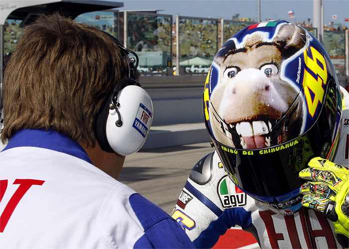 El casco del 'burro', uno de los más famosos de Valentino Rossi en su paso por Yamaha / Fuente: Diario As