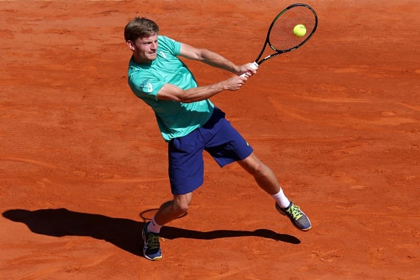 David Goffin hitting a return to Fernando Verdasco during the Monte-Carlo ATP Masters (Photo: Jean-Christophe Magnenet/Getty Images)