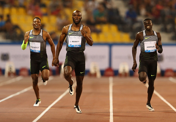 LaShawn Merritt (C) races to victory ahead of Isaac Makwala (L) and Abdalleh Haroun (R) in the Men's 400 metres final (Photo: Warren Little/Getty Images)