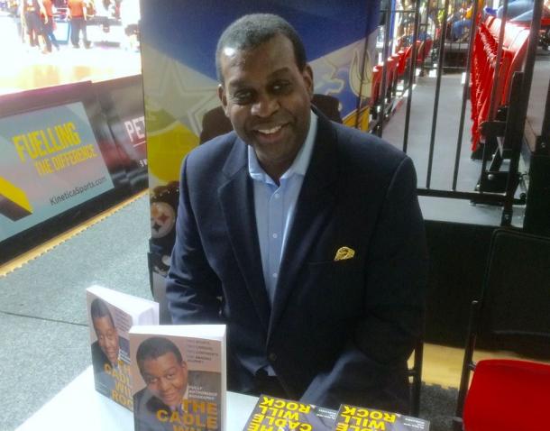 Kevin promoting his new book. Photo Source: Kevin Cadle