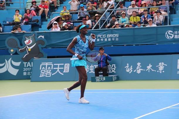 Venus Williams celebrating after winning the 2016 Taiwan Open. | Photo: Taiwan Open