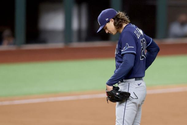 Glasnow collapsed in the fifth inning of Game 1/Photo: Tom Pennington/Getty Images