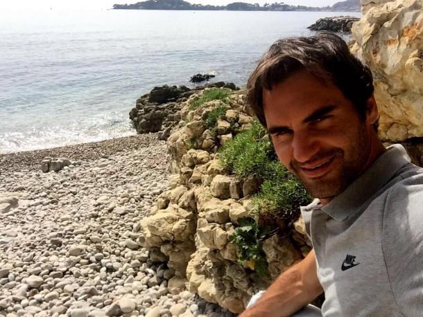 Federer shared this photo, writing, "Chillaxing at the beach earlier in the week." Credit: Roger Federer/Facebook