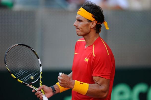 Rafael Nadal will make his return this weekend in the Davis Cup quarterfinals. Photo: Daniel Maurer/Davis Cup