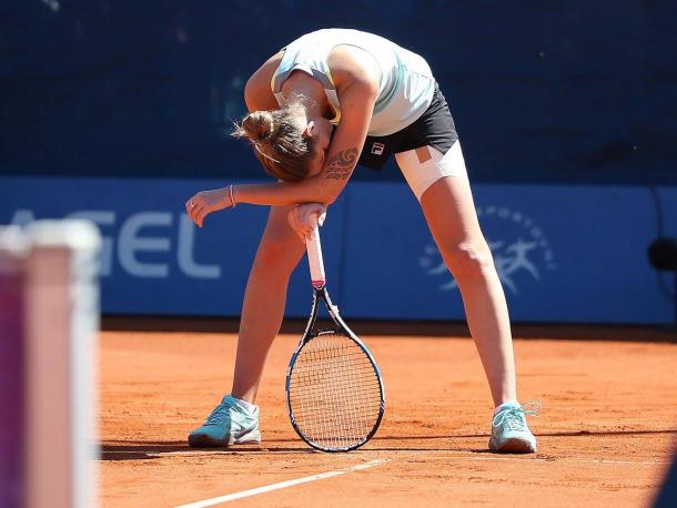 The defending champion let her lead slip away and was not able to play the way she wanted | Photo: Pavel Lebeda