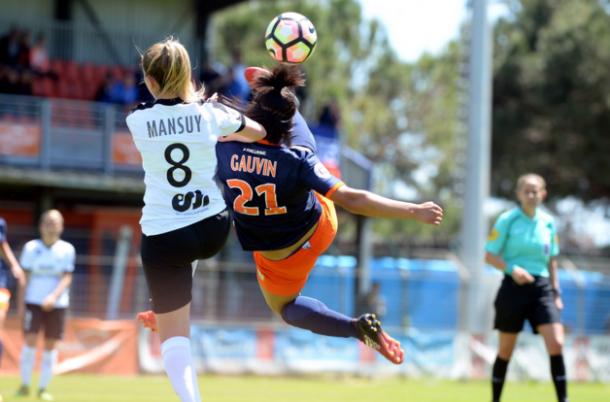 Valérie Gauvin was at the heart of an impressive Montpellier win | Source: mhscfoot.com