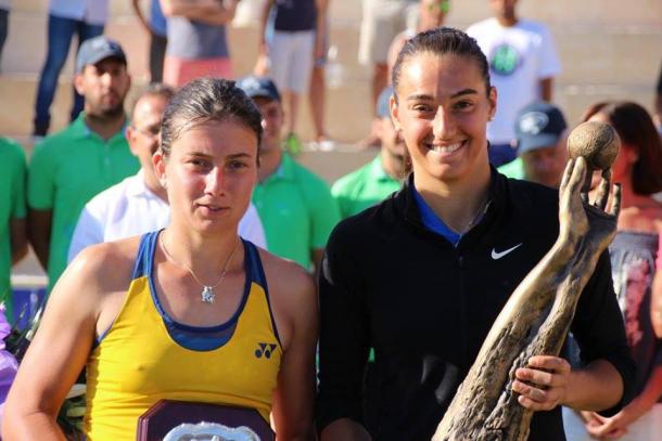 Garcia (right) was crowned inaugural Mallorca Open champion, Anastasija Sevastova (right) of Latvia finished runner-up. Photo credit: Mallorca Open Facebook.