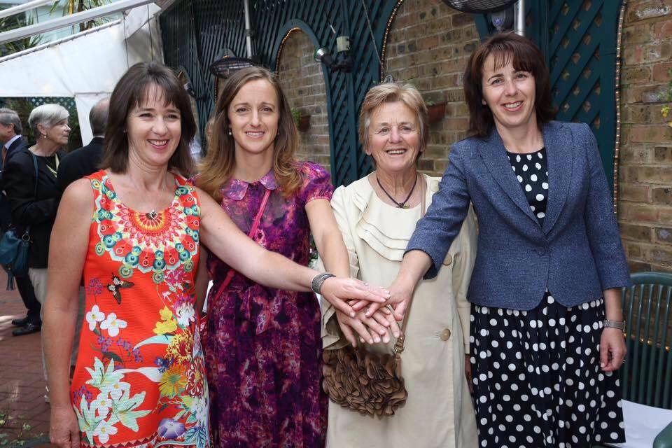 The Maleeva sisters with mother, Yulia (second from right), at Wimbledon 2016 where the latter was conferred Georgina Clark Mother Award. Photo: Manuela Maleeva Facebook