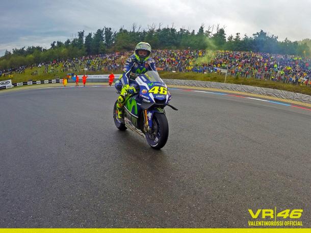 Retunring to the pits after the race - www.facebook.com (Valentino Rossi)