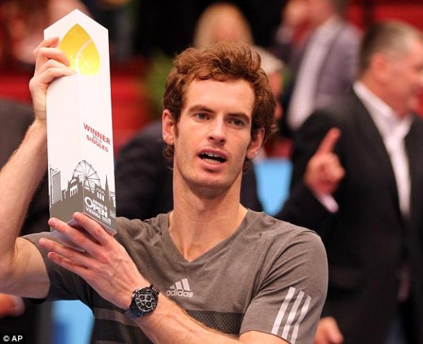 Andy Murray with the 2014 Erste Bank Open trophy in Vienna/AP 