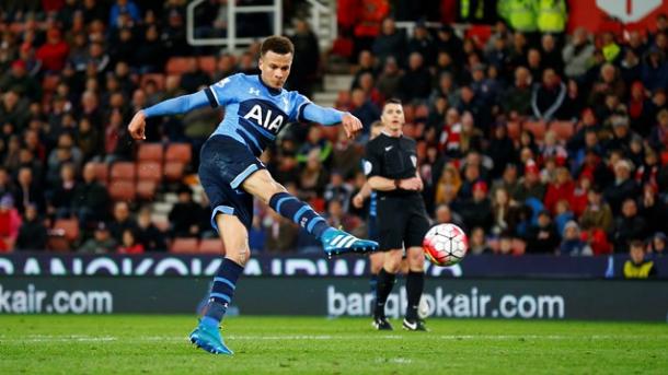 La precisione di Alli, stilisticamente perfetto nell'occasione del quarto gol Spurs. Fonte: premierleague.com